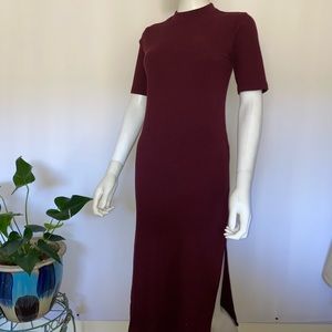 Forever 21 Burgundy Knit MIDI Dress